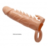 Телесная удлиняющая насадка Penis Sleeve Emmitt - 17 см. - Baile - в Ельце купить с доставкой