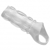 Насадка на пенис с кольцом для мошонки Clear Sensations Enhancer Sex Sleeve - 11,5 см. - XR Brands - в Ельце купить с доставкой