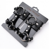 Черные наручники с креплением на кисть руки - Crazy Handmade - купить с доставкой в Ельце