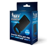 Черная открытая насадка на пенис с кольцом для мошонки XXXL-size - 9,9 см. - Sex Expert - в Ельце купить с доставкой