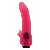 Розовая насадка для страпона с клиторальными лепестками - 18,5 см. - LOVETOY (А-Полимер) - купить с доставкой в Ельце