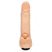 Телесная гелевая насадка-фаллос с клиторальными лепестками - 18,5 см. - LOVETOY (А-Полимер) - купить с доставкой в Ельце
