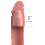 Телесная насадка-удлинитель 2 Inch Silicone X-tension with Strap - 20,3 см. - Pipedream - в Ельце купить с доставкой