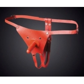 Красные кожаные универсальные трусики со штырьком для насадок - Sitabella - купить с доставкой в Ельце