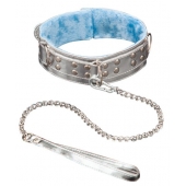 Серебристый ошейник из искусственной кожи - Sitabella - купить с доставкой в Ельце