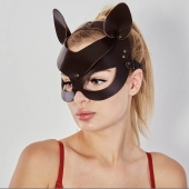 Коричневая кожаная маска  Кошечка - Sitabella - купить с доставкой в Ельце