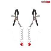 Серебристые зажимы на соски с шариками на цепочках - Notabu - купить с доставкой в Ельце