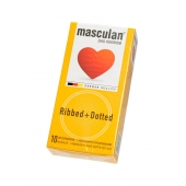 Презервативы с колечками и пупырышками Masculan Ribbed+Dotted - 10 шт. - Masculan - купить с доставкой в Ельце