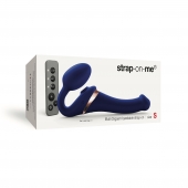 Синий безремневой страпон Multi Orgasm Size S с клиторальной стимуляцией - Strap-on-me - купить с доставкой в Ельце