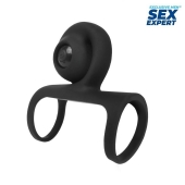 Черная вибронасадка на пенис Sex Expert - Sex Expert - в Ельце купить с доставкой