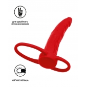 Красная насадка на пенис для двойного проникновения Black Red - 16,5 см. - ToyFa - купить с доставкой в Ельце