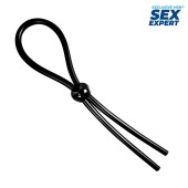 Черное силиконовое лассо с шариком для утяжки - Sex Expert - в Ельце купить с доставкой