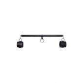 Черная распорка для ног с кожаными манжетами - Pecado - купить с доставкой в Ельце