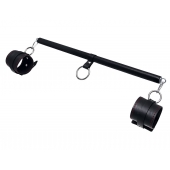 Черная распорка для ног с кожаными манжетами - Pecado - купить с доставкой в Ельце