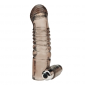Дымчатая насадка на пенис с вибрацией  Vibrating Penis Enhancing Sleeve Extension - 13,3 см. - BlueLine - в Ельце купить с доставкой