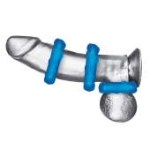 Комплект из трех голубых эрекционных колец 3-Pack Ribbed Rider Cock Ring Set - BlueLine - в Ельце купить с доставкой