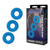 Комплект из трех голубых колец для эрекции 3-Pack Ultra-Stim Stretch Cock Rings - BlueLine - в Ельце купить с доставкой