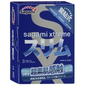 Розовые презервативы Sagami Xtreme FEEL FIT 3D - 3 шт. - Sagami - купить с доставкой в Ельце