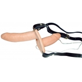 Телесный женский страпон с вагинальной пробкой Strap-On Duo - 15 см. - Orion - купить с доставкой в Ельце