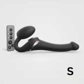 Черный безремневой страпон Multi Orgasm Size S с клиторальной стимуляцией - Strap-on-me - купить с доставкой в Ельце