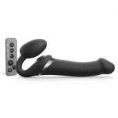 Черный безремневой страпон Multi Orgasm Size L с клиторальной стимуляцией - Strap-on-me - купить с доставкой в Ельце