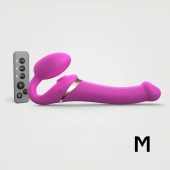 Ярко-розовый безремневой страпон Multi Orgasm Size M с клиторальной стимуляцией - Strap-on-me - купить с доставкой в Ельце