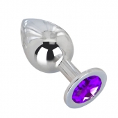 Большой плаг из стали с фиолетовым кристаллом Violet Dream - 9,5 см. - Erotic Fantasy - купить с доставкой в Ельце