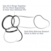 Набор из трех черных эрекционных колец Silicone 3-Ring Stamina Set - Pipedream - в Ельце купить с доставкой