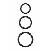 Набор из трех черных эрекционных колец Silicone 3-Ring Stamina Set - Pipedream - в Ельце купить с доставкой