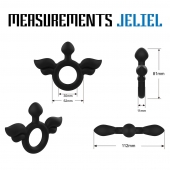 Черное эрекционное кольцо с крыльями Rooster Jeliel Angel - Velv or - в Ельце купить с доставкой