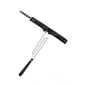 Черный кожаный ошейник-воротник с поводком - Pecado - купить с доставкой в Ельце