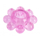 Розовое гелевое эрекционное кольцо-цветок - Toyfa Basic - в Ельце купить с доставкой