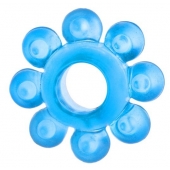 Голубая гелевая насадка-цветок - Toyfa Basic - в Ельце купить с доставкой