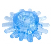 Голубая гелевая насадка с шипиками - Toyfa Basic - в Ельце купить с доставкой