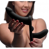 Черный вибрострапон Double Take 10X Double Penetration Vibrating Strap-on Harness - XR Brands - купить с доставкой в Ельце