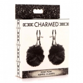 Зажимы для сосков с черным помпонами Pom Pom Nipple Clamps - XR Brands - купить с доставкой в Ельце