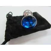 Анальное украшение BUTT PLUG  Small с синим кристаллом - 7 см. - Anal Jewelry Plug - купить с доставкой в Ельце
