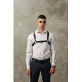 Черная мужская кожаная портупея №4 - БДСМ Арсенал - купить с доставкой в Ельце