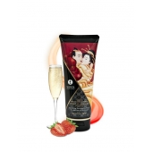 Массажный крем для тела с ароматом клубники и шампанского Sparkling Strawberry Wine - 200 мл. - Shunga - купить с доставкой в Ельце