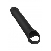Черная насадка-удлинитель с вибрацией Vibrating Extender With Remote - Dream Toys - в Ельце купить с доставкой