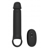 Черная насадка-удлинитель с вибрацией Vibrating Extender With Remote - Dream Toys - в Ельце купить с доставкой