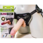 Страпон-унисекс с двумя насадками UNI strap 7  Harness - 19 и 16 см. - LOVETOY (А-Полимер) - купить с доставкой в Ельце