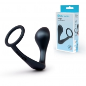 Черное эрекционное кольцо со стимулятором простаты Ringer Cock Ring   Plug - b-Vibe - в Ельце купить с доставкой
