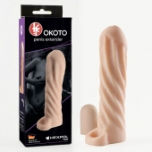 Телесная насадка-удлинитель Okoto со спиралевидным рельефом - 16 см. - Sitabella - в Ельце купить с доставкой