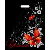 Черный пакет Glamour с вырубной ручкой (38х47 см) - Сима-Ленд - купить с доставкой в Ельце