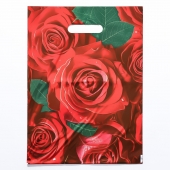 Пакет с цветочным принтом и вырубной ручкой (30х40 см) - Сима-Ленд - купить с доставкой в Ельце