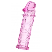 Розовая насадка фаллической формы - 12,5 см. - A-toys - в Ельце купить с доставкой