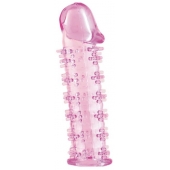 Розовая насадка на пенис с шипами - 12,5 см. - A-toys - в Ельце купить с доставкой