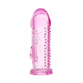 Розовая насадка на пенис с шипиками и коготком - 13,5 см. - A-toys - в Ельце купить с доставкой