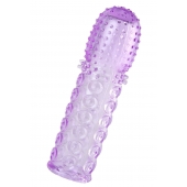 Фиолетовая рельефная насадка на пенис - 13,5 см. - A-toys - в Ельце купить с доставкой